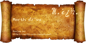 Merth Éva névjegykártya